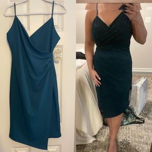 Alterd State dark green midi wrap body ceon dress